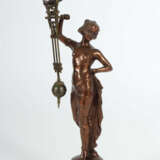 Mysterieuse-Pendeluhr mit Jugendstil-Dame 20. Jh., Emailleziffernblatt… - photo 2