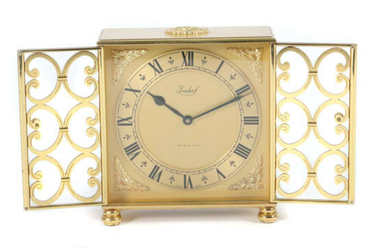 Imhof Tischuhr Schweiz, 20. Jh., Zifferblatt bez. ''Imhof/Striking'' m… - фото 1 Imhof Tischuhr Schweiz, 20. Jh., Zifferblatt bez. ''Imhof/Striking'' m… - фото 1