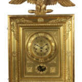 Wiener Rahmenuhr mit Adleraufsatz 19. Jh., Bronzezifferblatt mit Guill… - photo 1