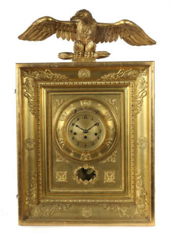 Wiener Rahmenuhr mit Adleraufsatz 19. Jh., Bronzezifferblatt mit Guill… - photo 1