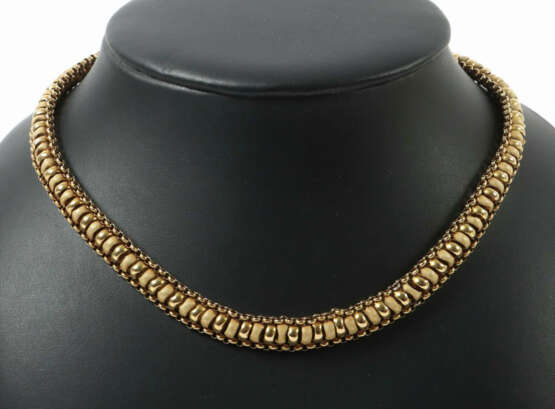 Halskette Um 1850, Gliederkette, Gelbgold 585, punziert, ca. 15,3 g, L… - photo 1