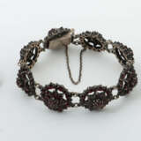3 Teile Granatschmuck Um 1900, best. aus Ring, Brosche, Armband, Silbe… - Foto 1