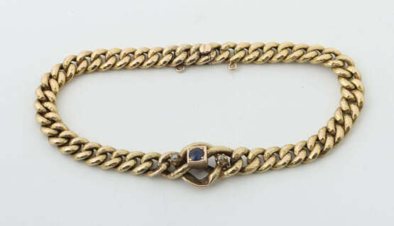 Goldarmband Um 1900, Armband in Gelbgold 585, besetzt mit 2 kleinen Pe… - photo 1