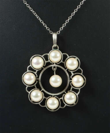 Kette und Anhänger Um 1970, Weißgold Kette 585 Kette und 590 Anhänger … - photo 1