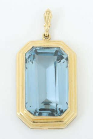 Anhänger mit blauem Stein 20. Jhr., Gelbgold 585, mit synthetischem Sp… - photo 1