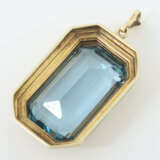 Anhänger mit blauem Stein 20. Jhr., Gelbgold 585, mit synthetischem Sp… - photo 2