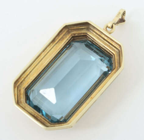 Anhänger mit blauem Stein 20. Jhr., Gelbgold 585, mit synthetischem Sp… - photo 2