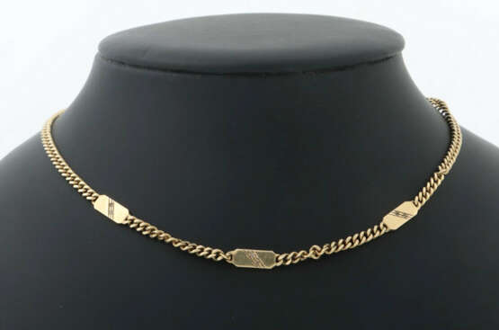 Panzerkette modern, Panzerkette mit Zierelementen, Gelbgold 585, säure… - photo 1 Panzerkette modern, Panzerkette mit Zierelementen, Gelbgold 585, säure… - photo 1
