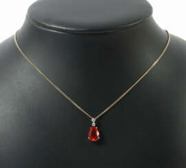 Kette und Anhänger 20. Jhr., Gelbgold/Weißgold 585/750, punziert, Kett…