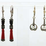 2 Paar Ohrschmuck 20. Jhr., bes. aus 2 Paar Ohrhänger Silber/Gelbgold … - фото 1