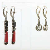 2 Paar Ohrschmuck 20. Jhr., bes. aus 2 Paar Ohrhänger Silber/Gelbgold … - фото 2