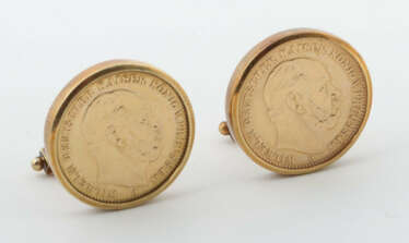 Paar Manschettenknöpfe 20. Jhr., Manschettenknöpfe mit je 20 Reichsmar…