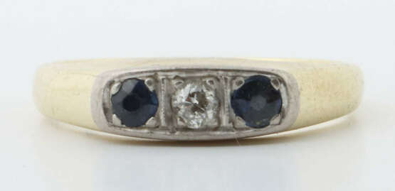 Ring 20. Jhr. Gelbgold 585, punziert, besetzt mit Altschliffdiamant ca… - photo 1