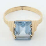 Ring 20. Jhr., Gelbgold 750, besetzt mit blauem Stein, säuregeprüft, c… - photo 2