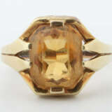 Ring 20. Jhr., Gelbgold 585, besetzt mit Farbstein, ca. 7 g, punziert,… - photo 1