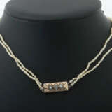 Perlencollier 20. Jhr., 2 reihiges Collier mit Perlen im Verlauf, Vers… - photo 1