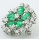 Kleeblattbrosche 20 Jhr., Brosche in Kleeblattform, Weißgold 750, bese… - photo 2