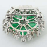 Kleeblattbrosche 20 Jhr., Brosche in Kleeblattform, Weißgold 750, bese… - photo 3