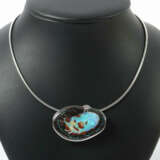 Collier mit Opal 20. Jhr., Collier Jakobi, Weißgold 750, bes. mit Diam… - photo 1