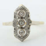 Ring mit Brillanten 20. Jhr., Weißgold/Gelbgold 585, bes. mit 3 Brilla… - photo 1