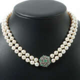 Perlencollier Modern, zweireihig, Weißgold 750 Verschluss, punziert, P… - photo 1