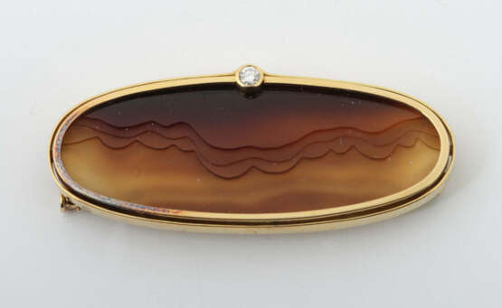 Brosche von Engelhard-Nuss Modern, Gelbgold 750, punziert, Anhänger mi… - фото 1