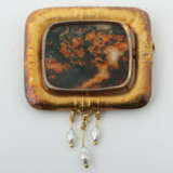 Brosche von Engelhard-Nuss Modern, Gelbgold 750, punziert, eingefasste… - photo 1