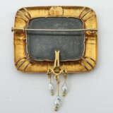 Brosche von Engelhard-Nuss Modern, Gelbgold 750, punziert, eingefasste… - photo 2