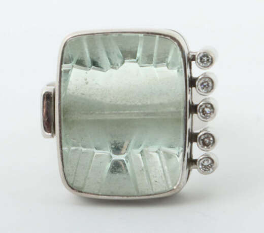 Ring von Engelhard Nuss Modern, Weißgold 750, punziert, ca. 12,9 g, be… - photo 1 Ring von Engelhard Nuss Modern, Weißgold 750, punziert, ca. 12,9 g, be… - photo 1