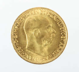 Münze 10 Cronen 1912, Gelbgold 900, 10 Cronen, ca. 3,4 g, Gebrauchsspu…