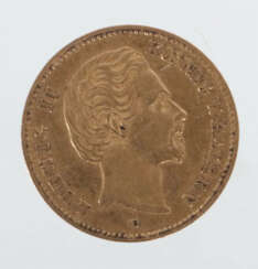 5 Mark-Goldmünze 1877, Gold 900, ca. 1,98 g, averse Seitenprofil und B…