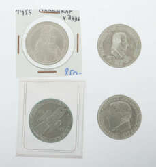 Die ersten 4 Sondermünzen BRD, 5 DM, Germanisches Museum, Schiller, Ma…