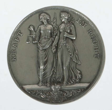 Wahlspruchmedaille 1841, silberfarbenes Metall, averse Fürst Metternic… - photo 2