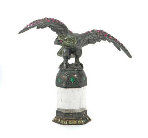 Adler auf hexagonalem Sockel wohl Wien, 2. Hälfte 19. Jh., silbermonti… - Foto 1