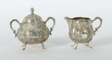 Milchkännchen & Zuckerdose Deutschland, um 1900, Silber 800, ca. 355 g…