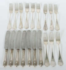 Speisebesteckteile Bruckmann & Söhne, Heilbronn, um 1900, Silber 800, …