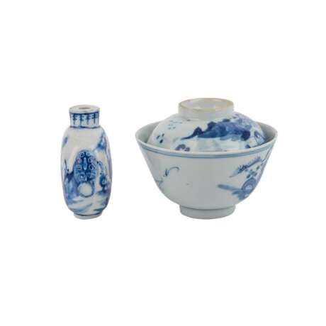Interessantes Konvolut: 4 Teile blau-weisses Porzellan. CHINA, 19. Jahrhundert. - фото 1