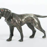Schreitender Hund 20. Jh., Silber, ca. 60 g, vollplastische Ausführung… - photo 1