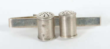 Klammer 20. Jh., Silber 925, ca. 15 g, schmale Klammer mit kl. eingehä…