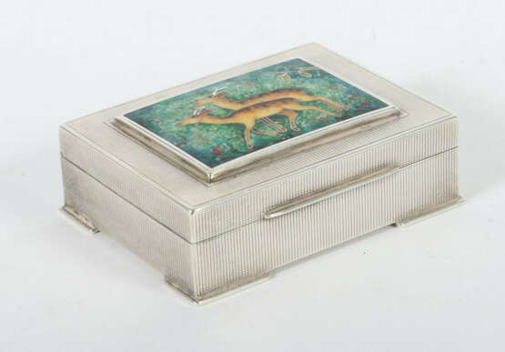 Schatulle mit Emaillebild Emil Brenk, Pforzheim, 20. Jh., Silber 925, … - photo 1 Schatulle mit Emaillebild Emil Brenk, Pforzheim, 20. Jh., Silber 925, … - photo 1