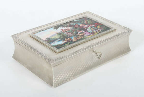 Feine Schmuckschatulle mit Porzellanbild Juwelier Schilling, Stuttgart… - photo 1