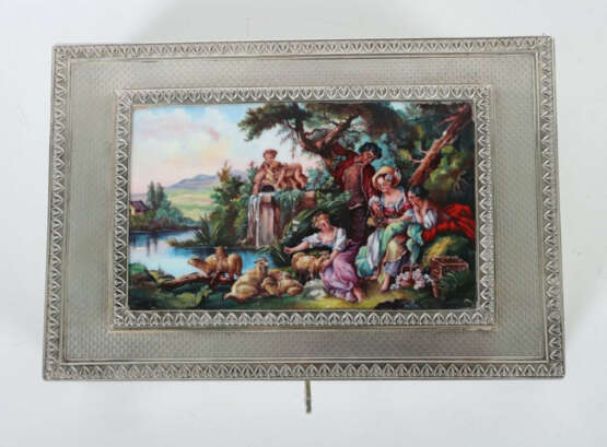 Feine Schmuckschatulle mit Porzellanbild Juwelier Schilling, Stuttgart… - photo 2