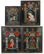 Различный антиквариат. Konvolut Hinterglasbilder Süddeutschland, 19. Jh., 4 tlg.: ''Hl. Georg…