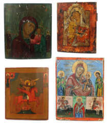 Vier Ikonen Südosteuropa, 19. Jh., variierende Darstellungen: ''Mutter…