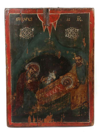 Ikone ''Geburt Christi Südosteuropa, wohl Rumänien, 19. Jh., Darstellu… - фото 1 Ikone ''Geburt Christi Südosteuropa, wohl Rumänien, 19. Jh., Darstellu… - фото 1