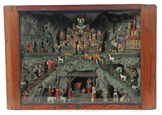Klosterarbeit Weihnachtskrippe Süddeutschland, 19./20. Jh., Figuren üb… - фото 2 Klosterarbeit Weihnachtskrippe Süddeutschland, 19./20. Jh., Figuren üb… - фото 2