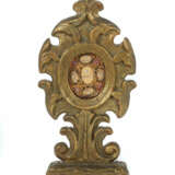 Reliquiar wohl süddeutsch, 19. Jh., Holz, goldfarbig gefasst, reliefde… - Foto 1