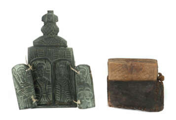 Gebetsbuch und Reiseikone Äthiopien, 19. Jh. , kleines Buch mit schwar…