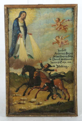 Votivbild Oberbayern, 19. Jh., Darstellung die Dankbarkeit der Mutterg… - photo 2 Votivbild Oberbayern, 19. Jh., Darstellung die Dankbarkeit der Mutterg… - photo 2