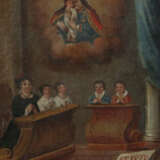 Votivbild Unterfranken, 19. Jh., ''Anbetung der Muttergottes durch ein… - photo 1